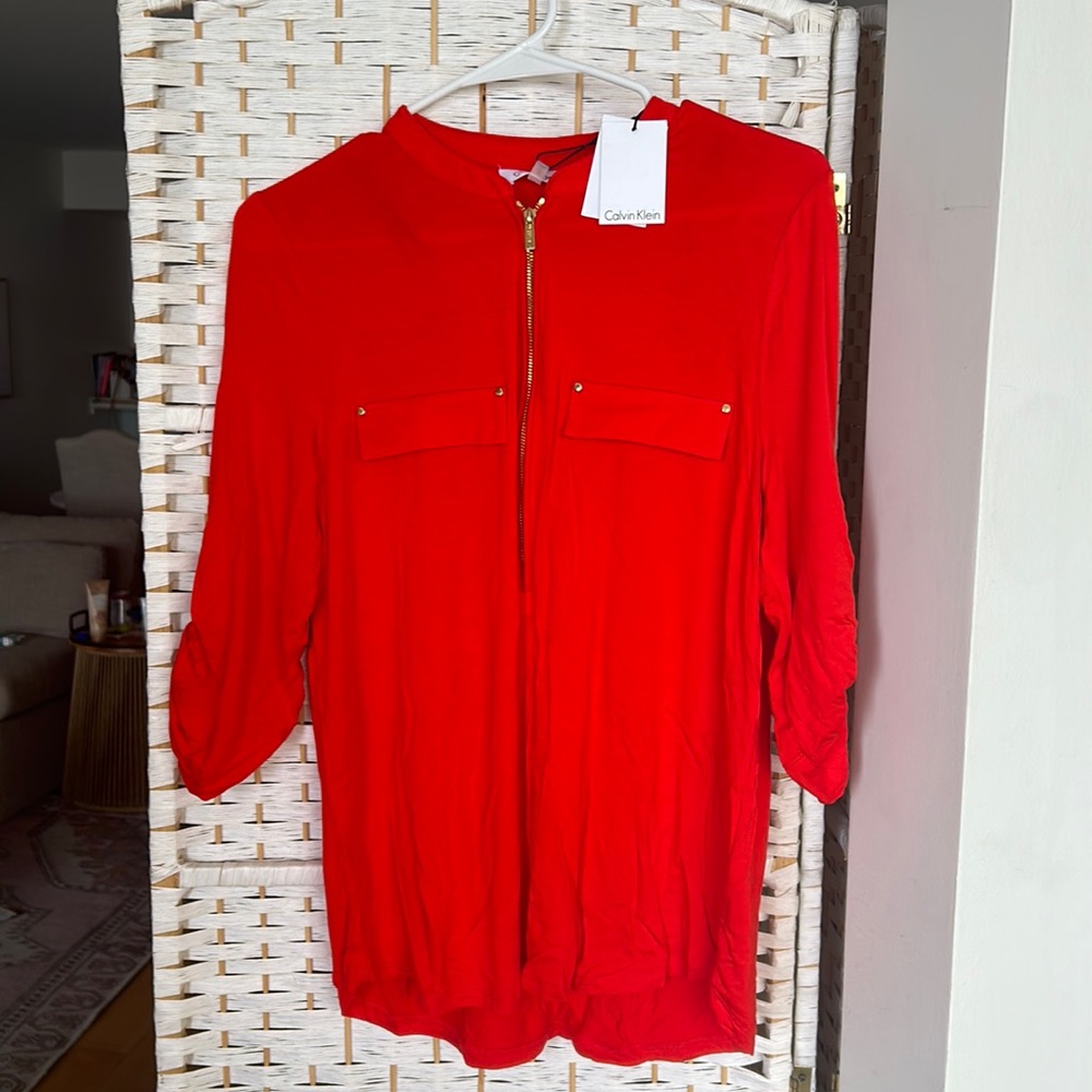 Calvin Klein blouse gold detailed buttons